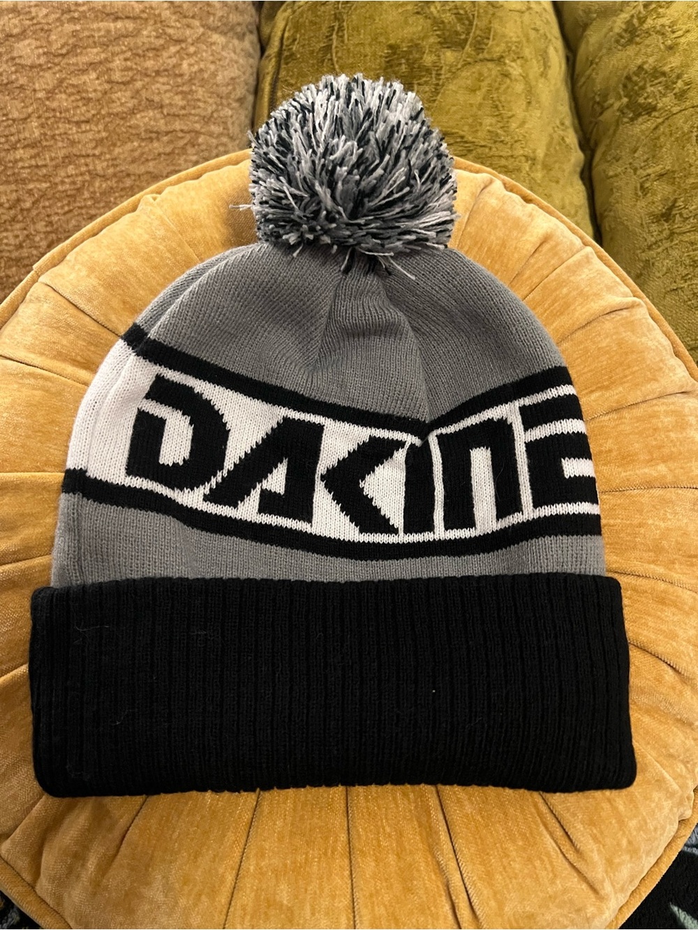 Dakine Gray, Black & White Pom Beanie